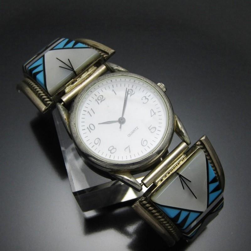 Zuni ズニ族 ウォッチブレス インレイ 腕時計 TJ作 電池切れ インディアンジュエリー 中古 30009604 :30009604:クラシック  - 通販 - Yahoo!ショッピング