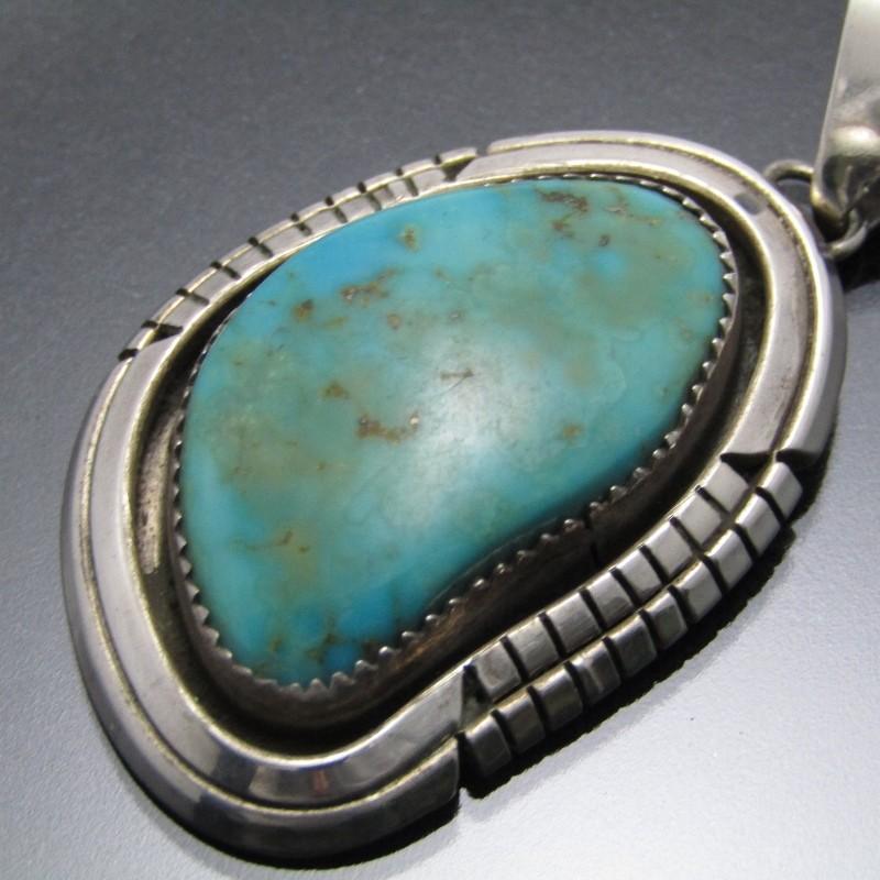 Navajo ナバホ族 ペンダント ターコイズ D作 ネックレストップ
