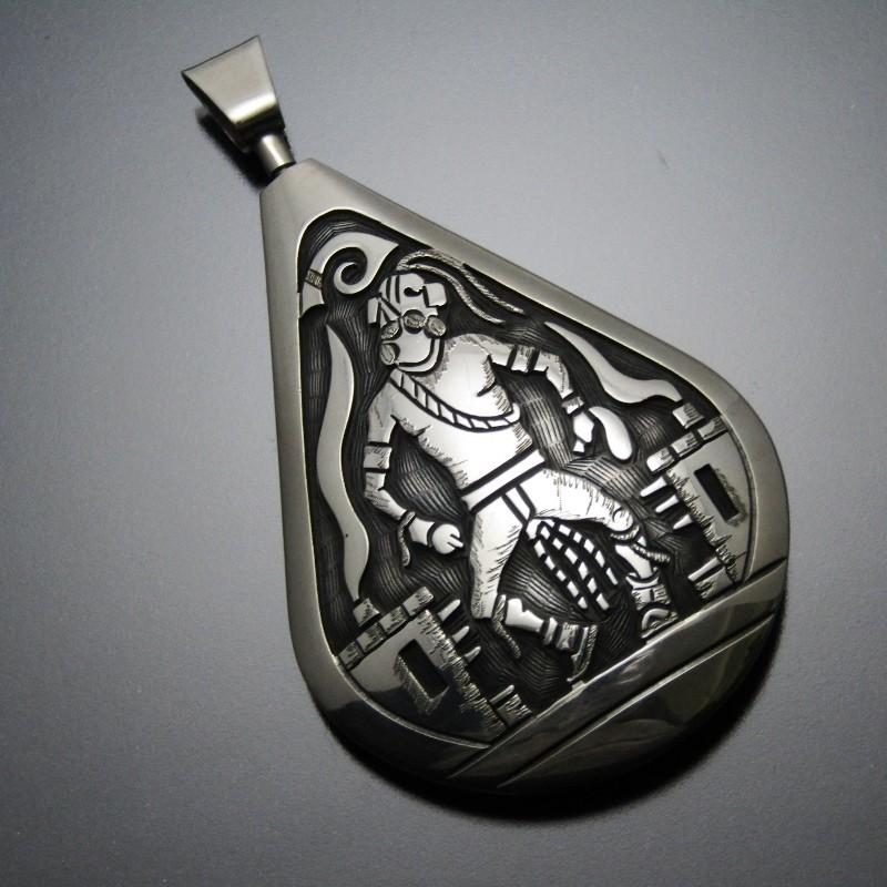 eeison wadsworthホピペンダントトップ　IndianJewelry Eddison Wadsworth ホピ族 ペンダント リバーシブル