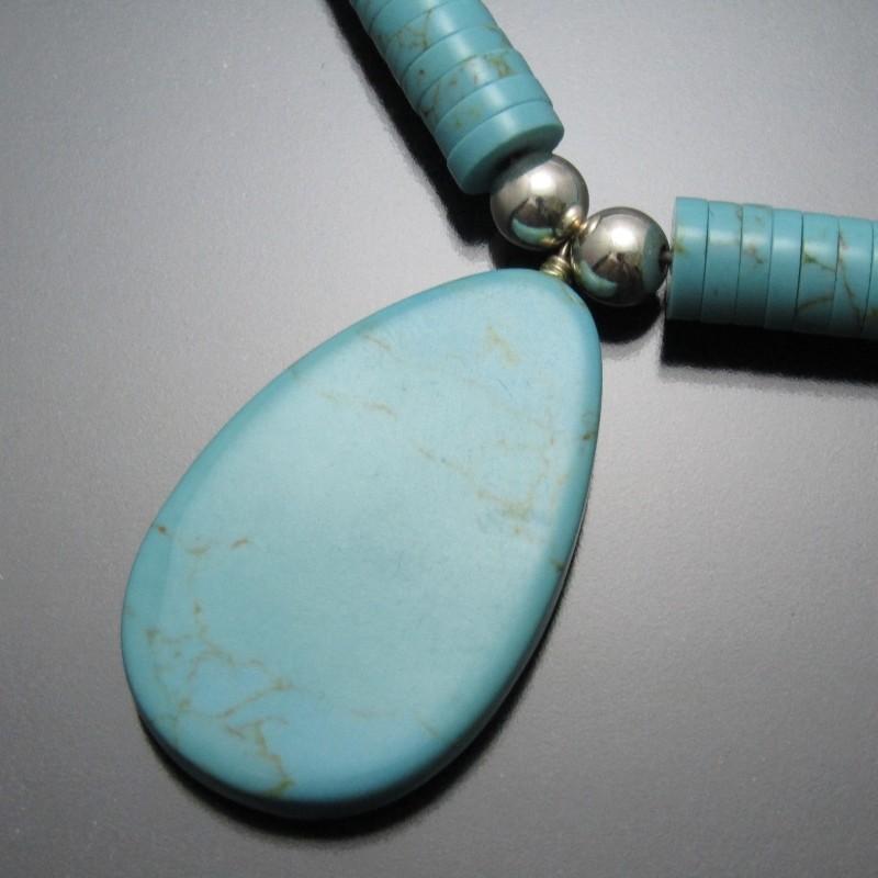 インディアンジュエリー サントドミンゴ族 ヒシネックレス ターコイズ Santo Domingo サントドミンゴ族 ヒシネックレス ターコイズ