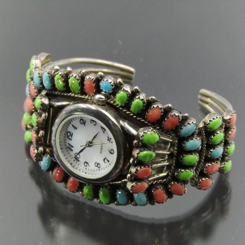 インディアンジュエリー ナバホ族 マルチカラークラスターバングル インディアンジュエリー ナバホ族 マルチカラークラスターバングル