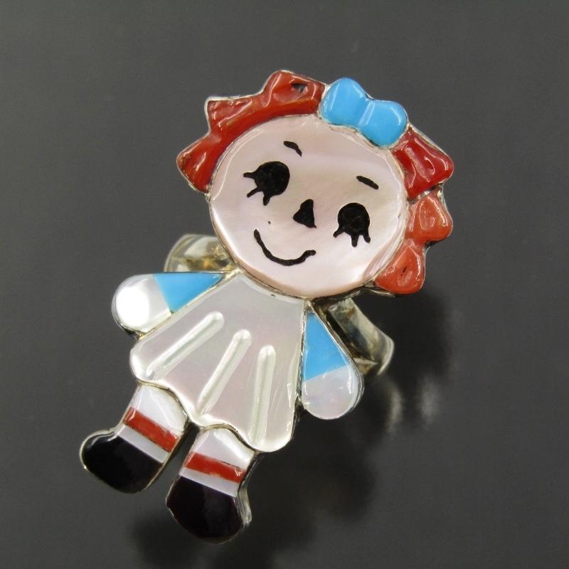 良品 Paula Leekity ズニ族 リング キャラクター インレイ 良品 Paula Leekity ズニ族 リング キャラクター インレイ