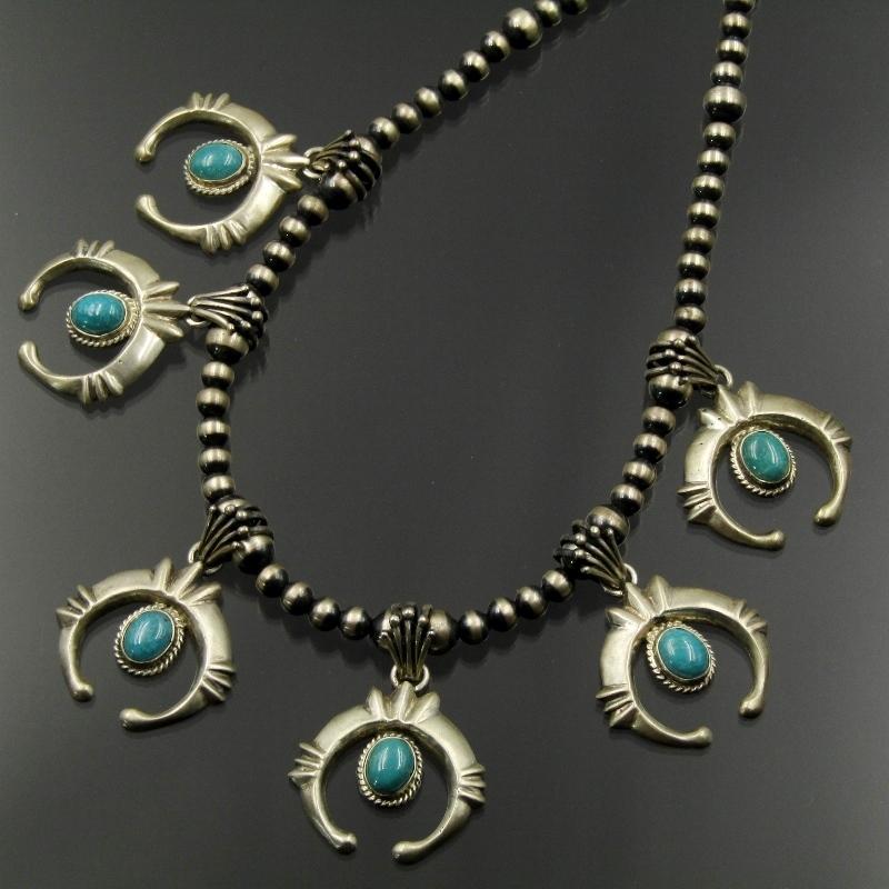 美品 Leroy James ナバホ族 ネックレス 6ナジャ ターコイズ 美品 Leroy James ナバホ族 ネックレス 6ナジャ ターコイズ