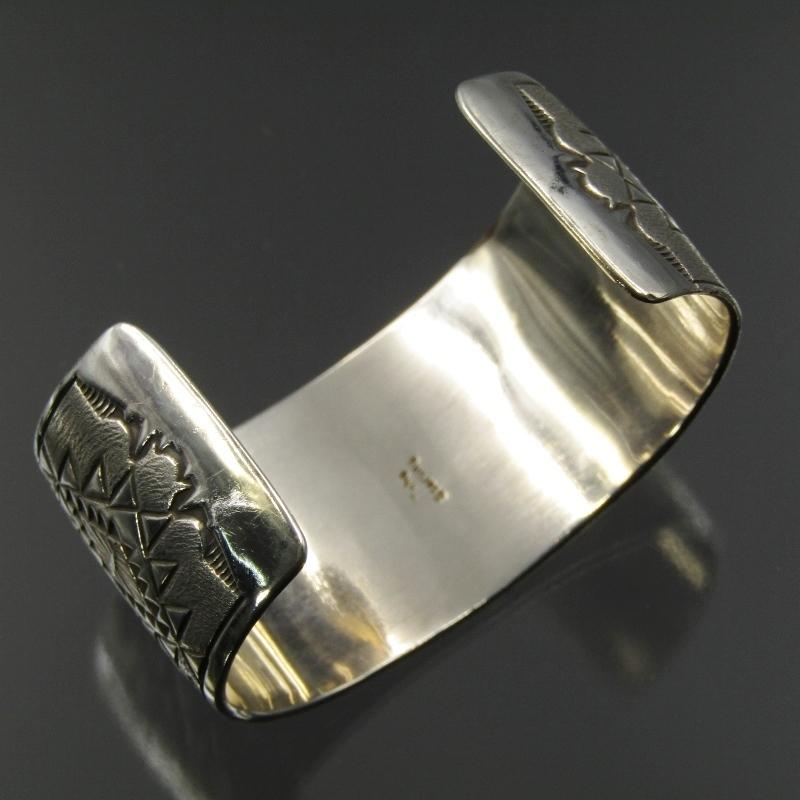 Tahe ナバホ族 バングル ラグ柄 シルバー インディアン