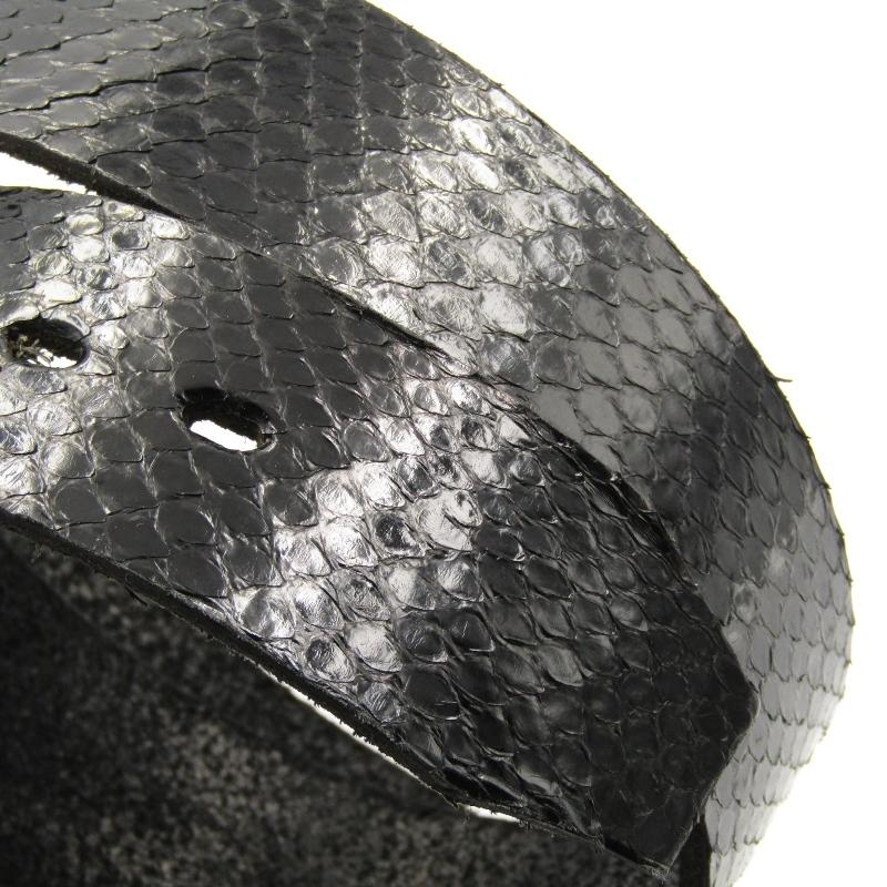 未使用 HTC BLACK エイチティーシー ベルト PYTHON PLANE BRASS BUCKLE  