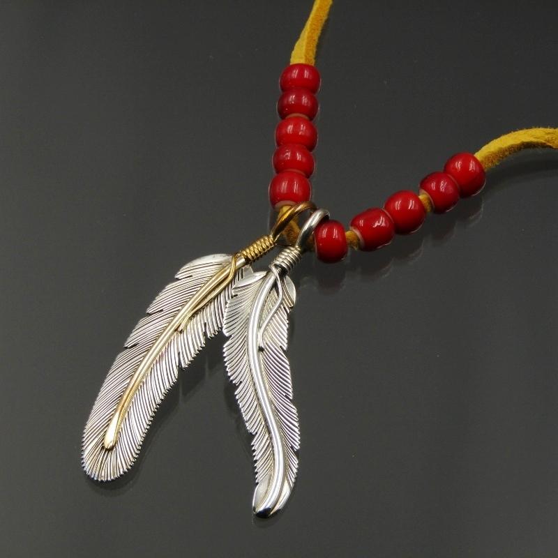 美品 Harvey Mace ナバホ族 ネックレス ダブルフェザー 美品 Harvey Mace ナバホ族 ネックレス ダブルフェザー