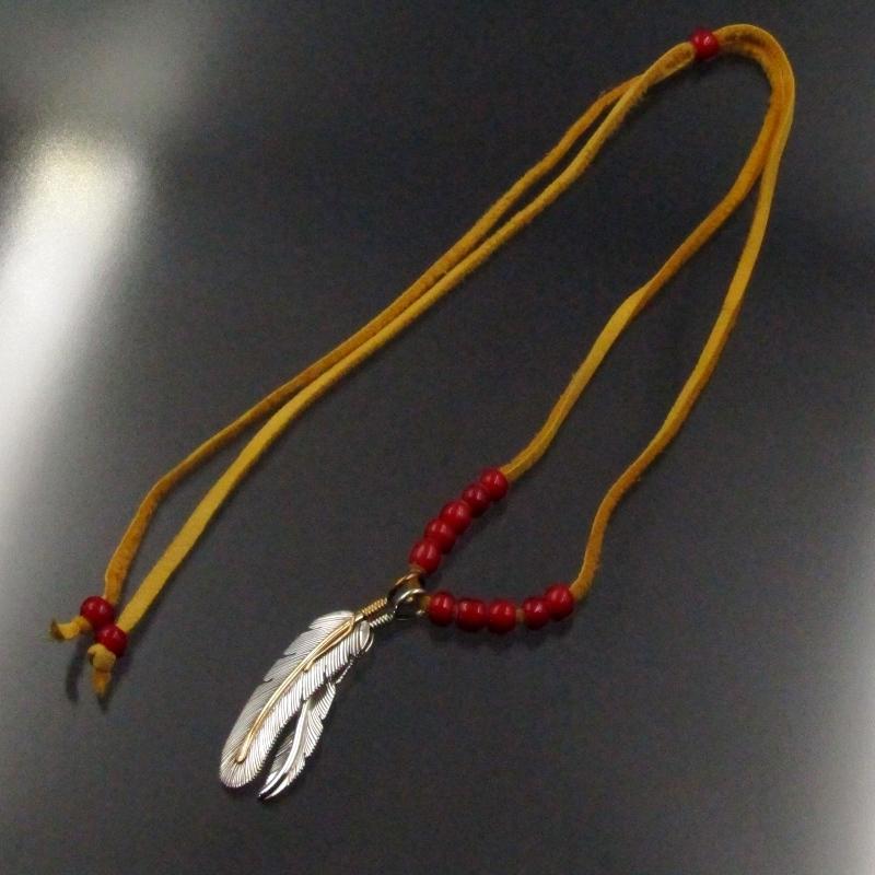 美品 Harvey Mace ナバホ族 ネックレス ダブルフェザー 美品 Harvey Mace ナバホ族 ネックレス ダブルフェザー