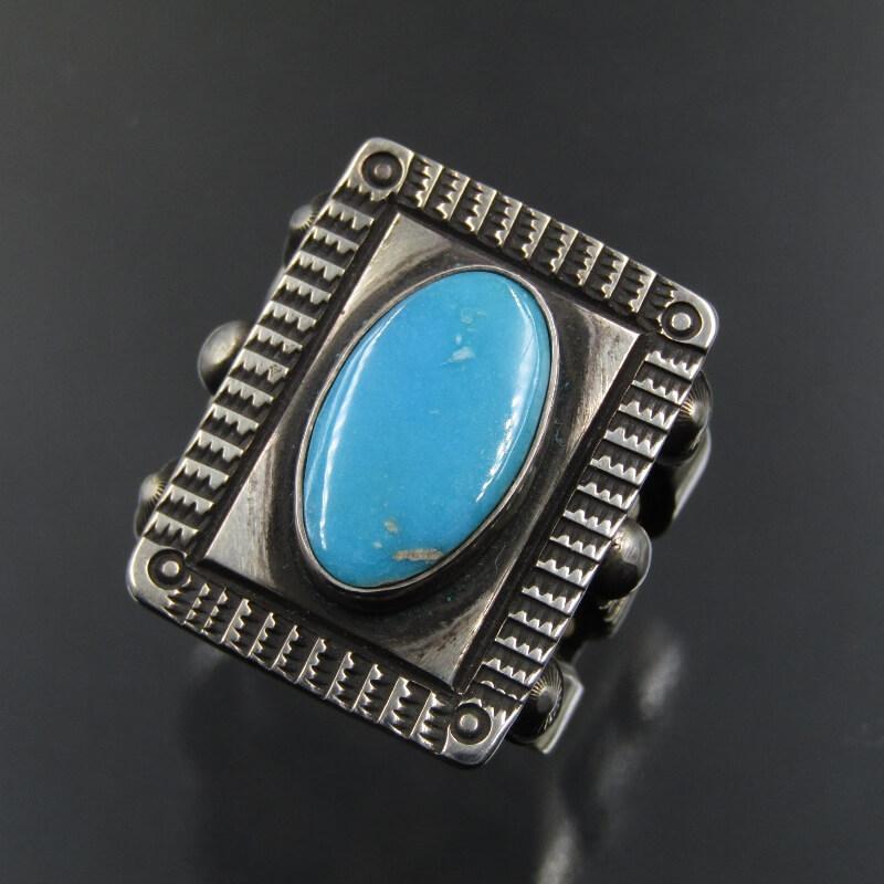 美品 Herman Smith ナバホ族 リング ブルージェム ハーマン