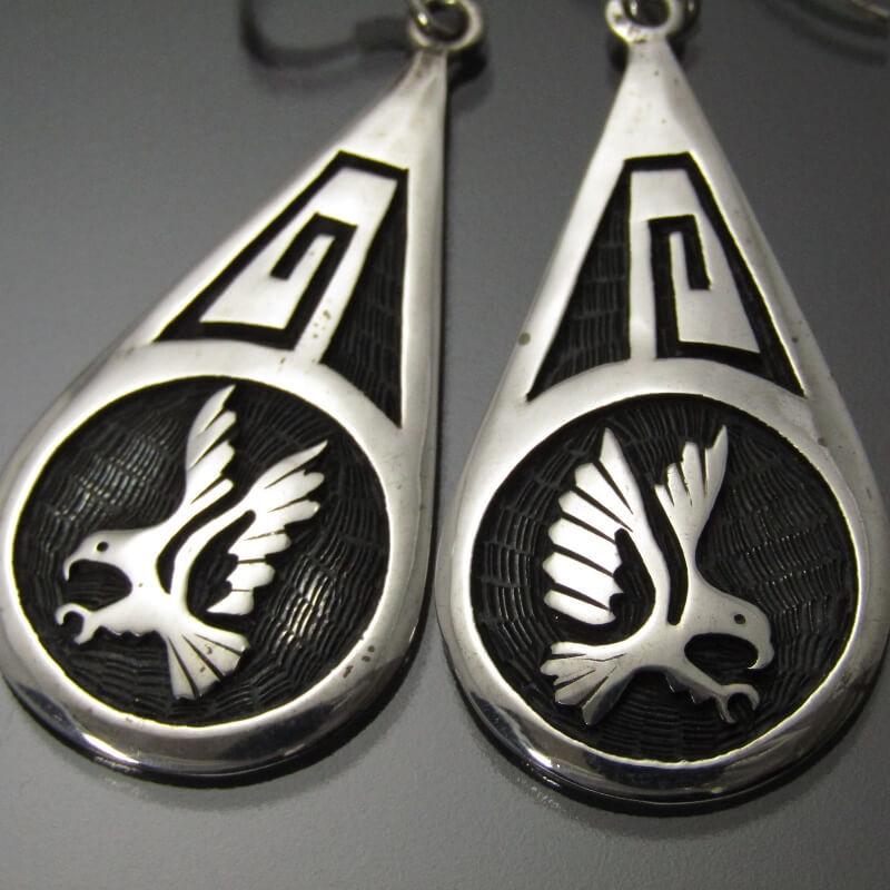 Joe Josytewa ホピ族 ピアス オーバーレイ シルバー イーグル