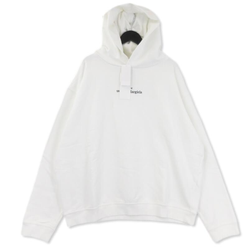 Maison margiela 反転ロゴ パーカー トレーナー フード ホワイト Maison Margiela(メゾンマルジェラ) 2020AW 反転ロゴスウェット