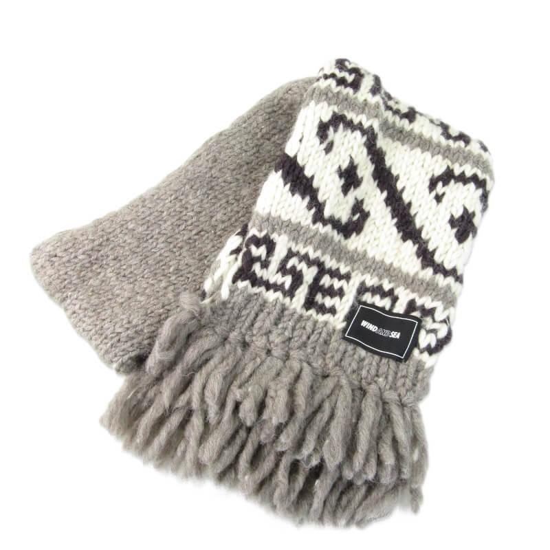 WIND AND SEA ウィンダンシー カウチンマフラー Cowichan Muffler BEIGE WDS-O-COW-24-Q2-KN ...