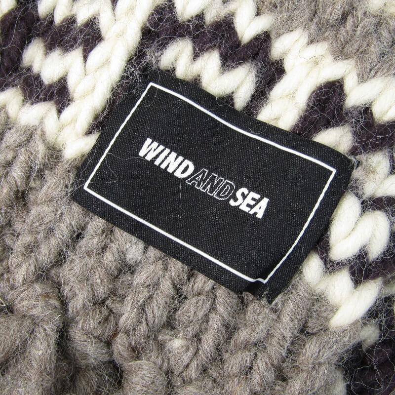 WIND AND SEA ウィンダンシー カウチンマフラー Cowichan Muffler BEIGE WDS-O-COW-24-Q2-KN ...
