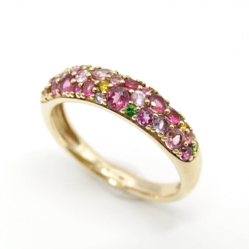 美品 BIZOUX ビズー リング K10YG Bouquet マルチカラージュエル