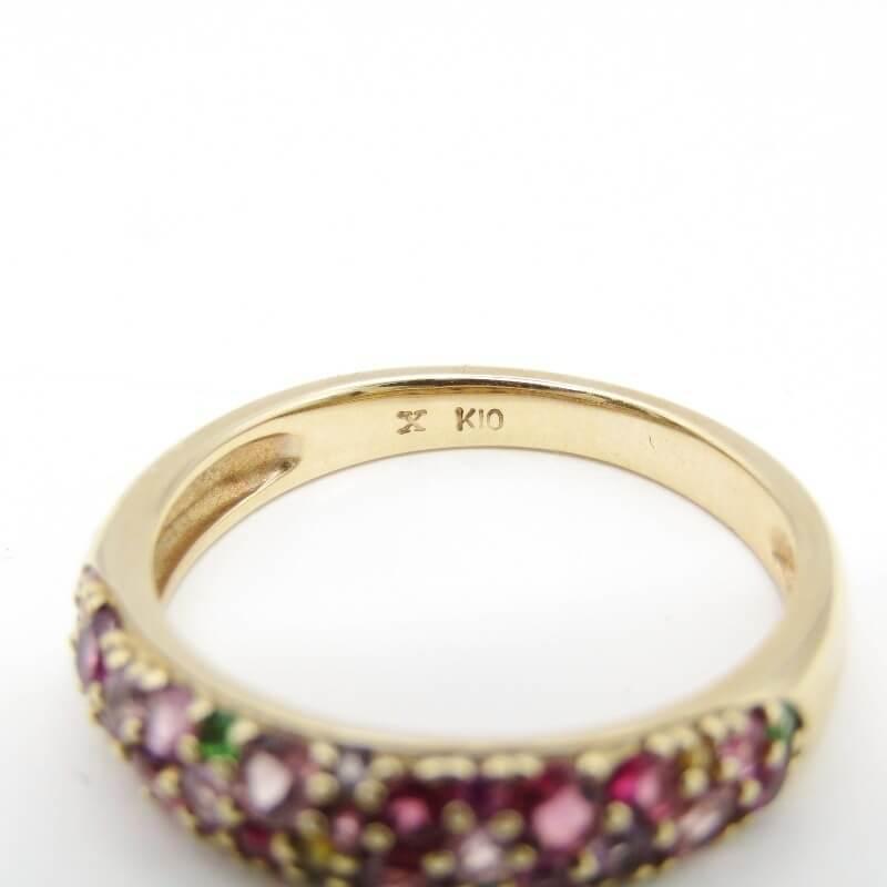 美品 BIZOUX ビズー リング K10YG Bouquet マルチカラージュエル