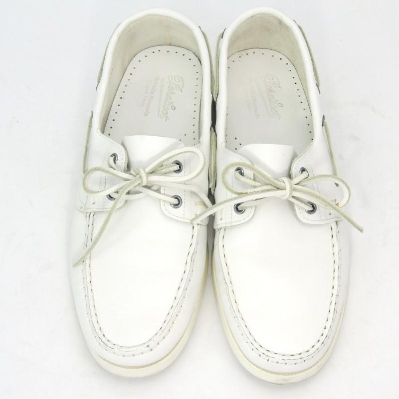 Paraboot パラブーツ デッキシューズ モカシン 白 8.5 レザー Paraboot パラブーツ デッキシューズ MALIBU マリブ 092450