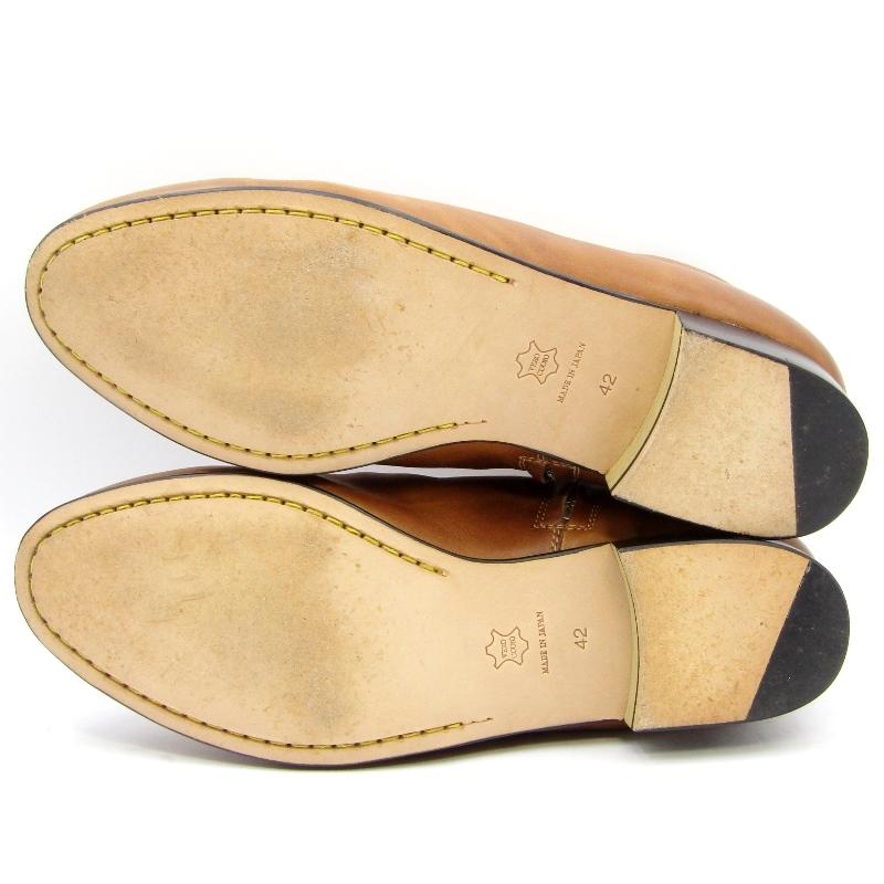 PADRONE 美品 パドローネ 42 サイドジップ ショートブーツ PU7358-1201 