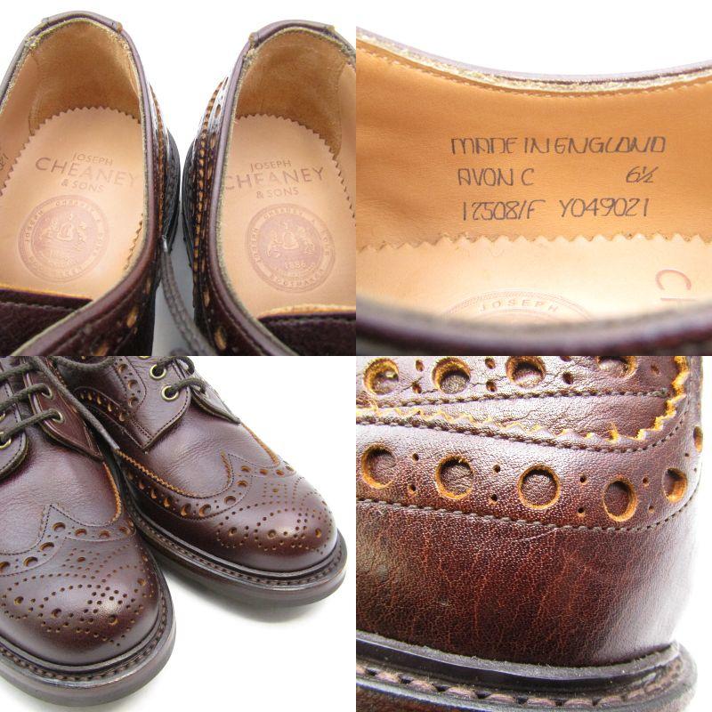 CHEANEY ブラウンウィングチップシューズ AVON C 7.5F（美品 JOSEPH 