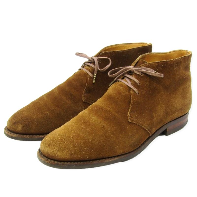 クロケットジョーンズブラウン スエード チャッカブーツチルターンUK8.5