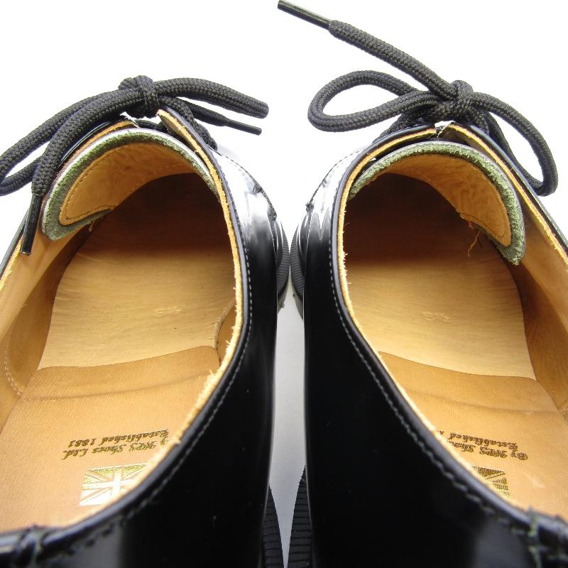 美品 SOLOVAIR ソロヴェアー UK8.5 プレーントゥ 4-996 シャインレザー 