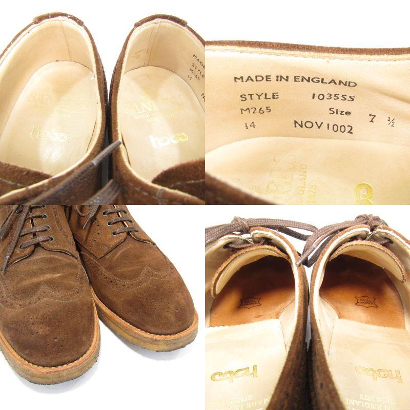SANDERS hobo × サンダース UK7.5 ウィングチップシューズ HB-F2105 
