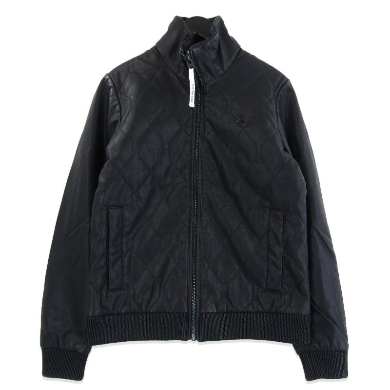 未使用 G-STAR RAW ジースターロウ レザーブルゾン キルティング 