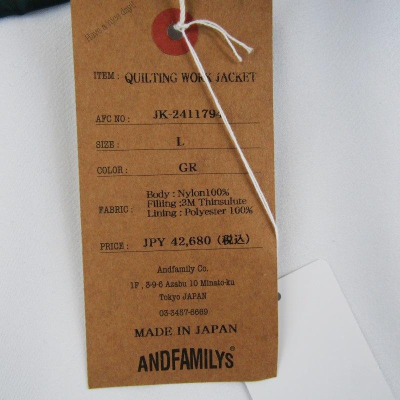 未使用 ANDFAMILYS アンドファミリー QUILTING WORK JACKET JK-2411794