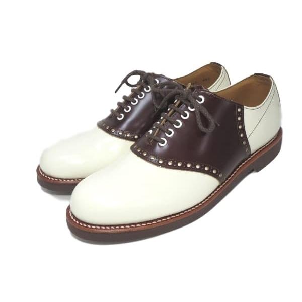 美品 GLADHAND × REGAL グラッドハンド リーガル サドルシューズ ブラウン アイボリー 26.5cm シューズ ブーツ【中古】40004816