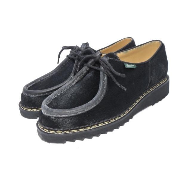 未使用 Paraboot パラブーツ MICHAEL SPORT ミカエル  ポニー 70周年記念 160612 40.5 チロリアン オールハラコ 黒 シューズ ブーツ【中古】40004842