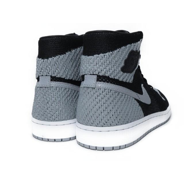 未使用 NIKE ナイキ AIR JORDAN 1 RETRO FLYKNIT 919704-003 フライニット BLACK/WOLF GLAY-WHITE 27cm  箱付スニーカー 中古 40006092｜classic｜03