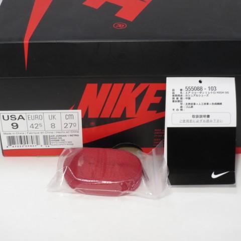 未使用 NIKE ナイキ AIR JORDAN 1 RETRO HIGH OG METALLIC RED 555088-103 メタリックレッド 白 赤 27cm  箱付スニーカー  中古 40006890｜classic｜07