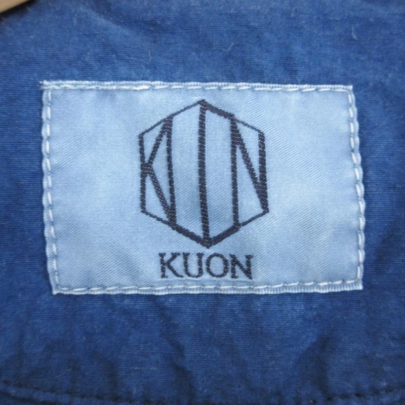KUON クオン 綿麻3つボタン ジャケット 琉球藍染 テーラードジャケット 