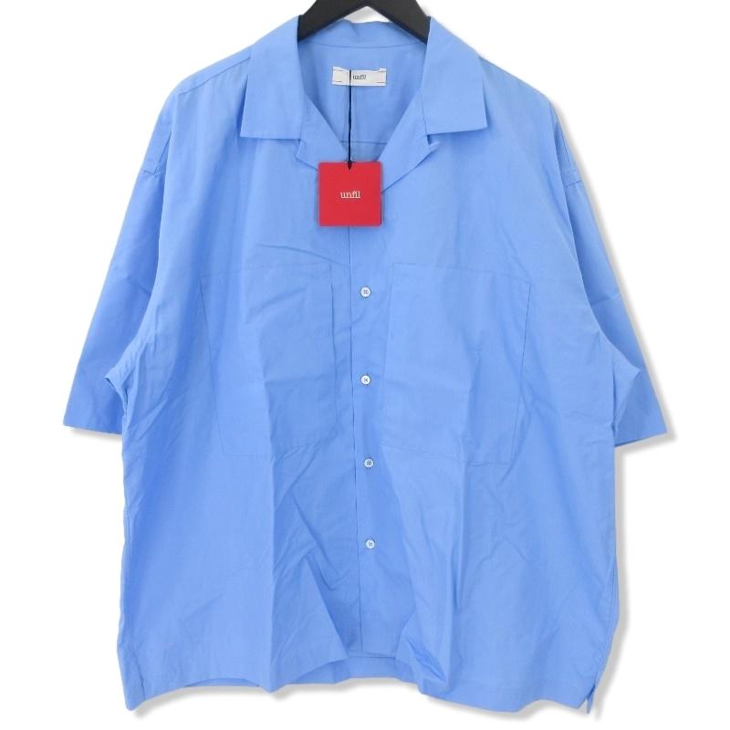 未使用 unfil アンフィル cotton-weather open collar half sleeve 
