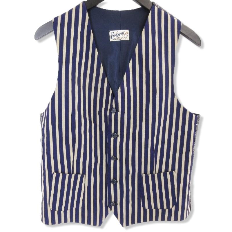 良品 Bevilacqua ベヴィラクア ジレ Gillet MIKE ストライプ 小紋柄 