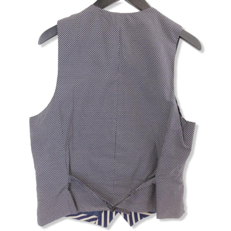 良品 Bevilacqua ベヴィラクア ジレ Gillet MIKE ストライプ 小紋柄 