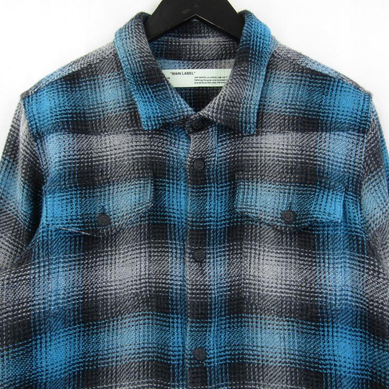 オフホワイト クロスアロー チェックネルシャツ Lサイズ 未使用正規品L