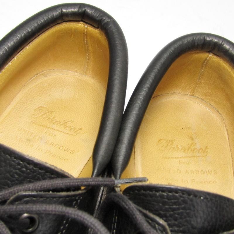 【美品】ユナイテッドアローズ 26.5 デッキシューズ レザー イタリア製 Paraboot × UNITED ARROWS パラブーツ UK6 Uチップ デッキ