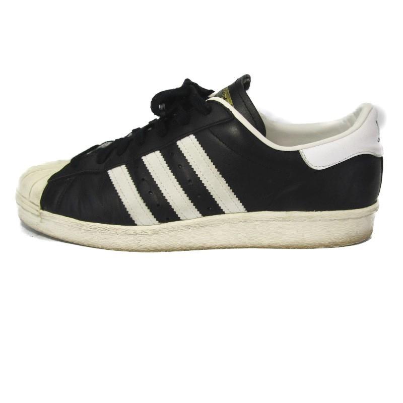 adidas アディダス SUPERSTAR 80s G61069 スーパースター カジュアル 16年製 バスケ 金ベロ BLACK レザー 28cm  箱付スニーカー  中古 45000053｜classic