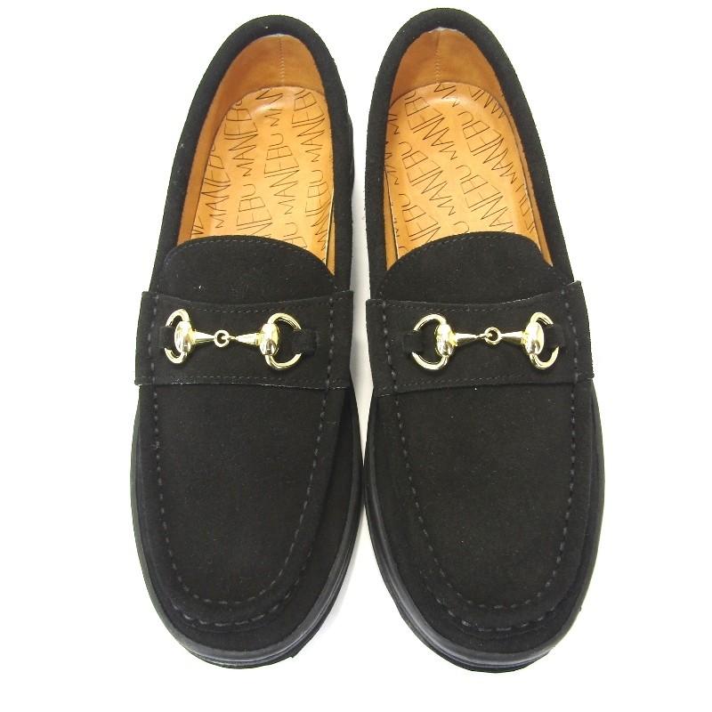 未使用 MANEBU マネブ ビットローファー MNB-021BS BITCH SUEDE 19FW 