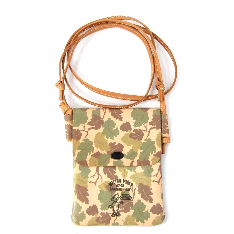 BUTTON WORKS ボタンワークス ショルダーミニポーチ #1 栃木レザーヌメ Camouflage Shoulder Mini Pouch Mitchell ベージュ   47000596 | 