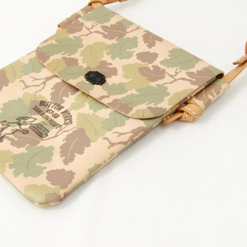 BUTTON WORKS ボタンワークス ショルダーミニポーチ #1 栃木レザーヌメ Camouflage Shoulder Mini Pouch Mitchell ベージュ   47000596 |  | 03