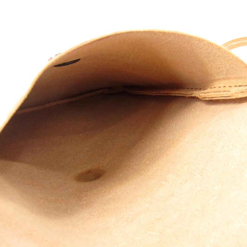 BUTTON WORKS ボタンワークス ショルダーミニポーチ #1 栃木レザーヌメ Camouflage Shoulder Mini Pouch Mitchell ベージュ   47000596 |  | 04