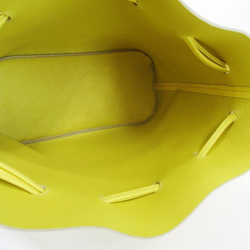 未使用 Hender Scheme エンダースキーマ bucket bag yv-b-bkb バケットバッグ シュリンクレザー 巾着 cream yellow   47000613 | Hender Scheme | 04