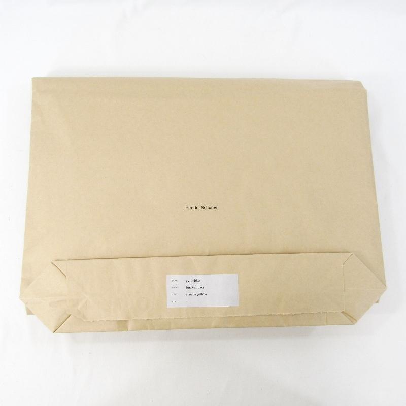 未使用 Hender Scheme エンダースキーマ bucket bag yv-b-bkb バケットバッグ シュリンクレザー 巾着 cream yellow   47000613 | Hender Scheme | 07