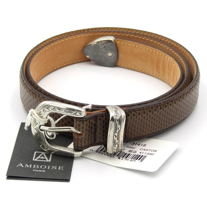 AMBOISE ベルト ブラウン 革 メンズ