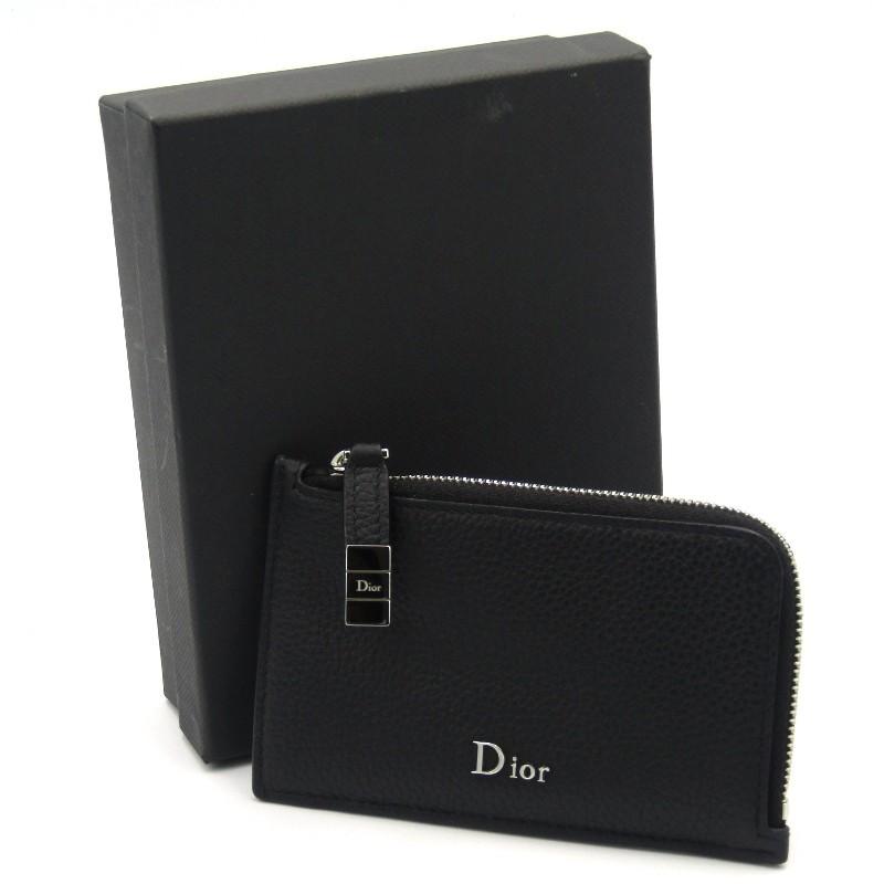 良品 Dior Homme ディオール オム フラグメントケース ZIPPED WALLET カード＆コインケース ミニ財布 ブラック 黒 レザー 革  中古 50009422 :50009422:クラシック - 通販 - Yahoo!ショッピング