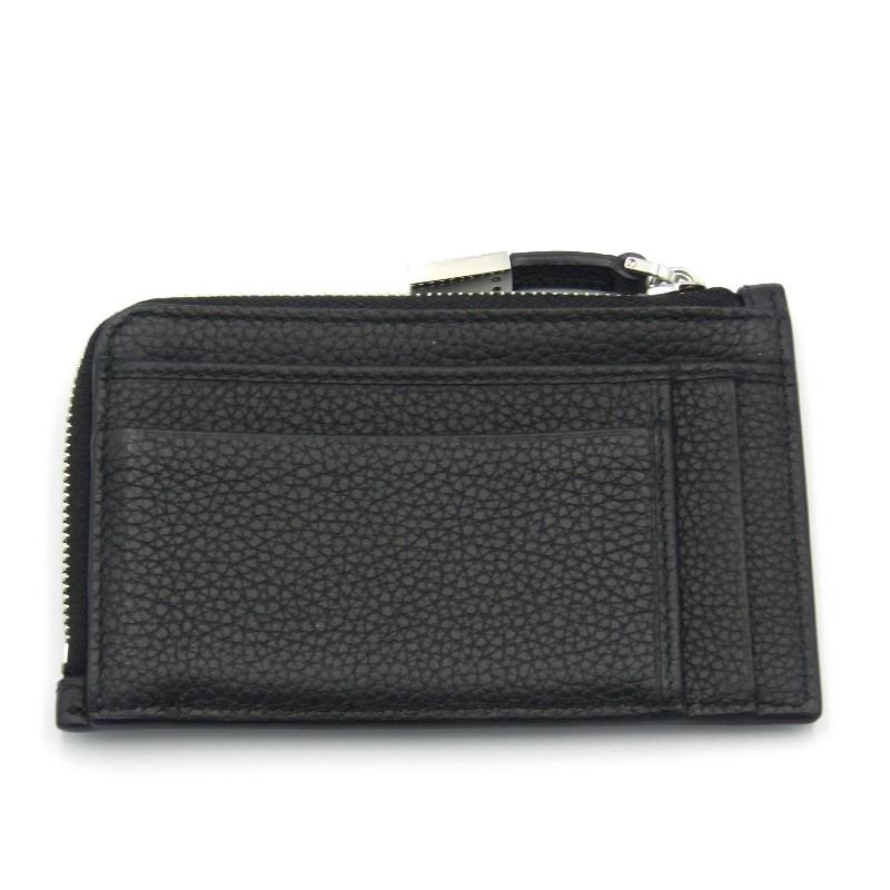 良品 Dior Homme ディオール オム フラグメントケース ZIPPED WALLET カード＆コインケース ミニ財布 ブラック 黒 レザー 革  中古 50009422