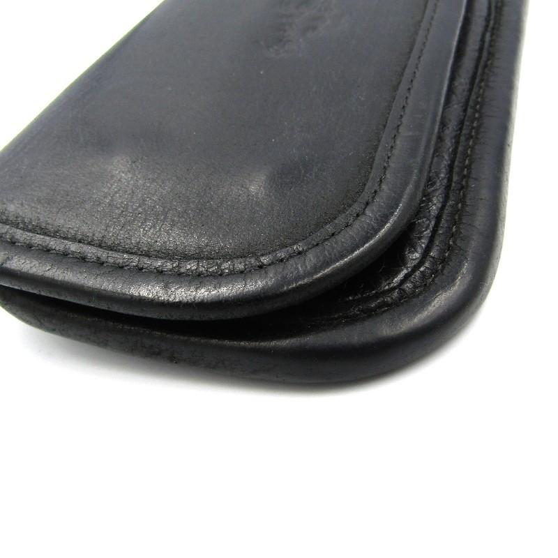 HOORSENBUHS ホーセンブース 長財布 Leather Wallet エンボス 型押し ロングウォレット SVパーツ ブラック 黒 レザー 革  中古 50009787