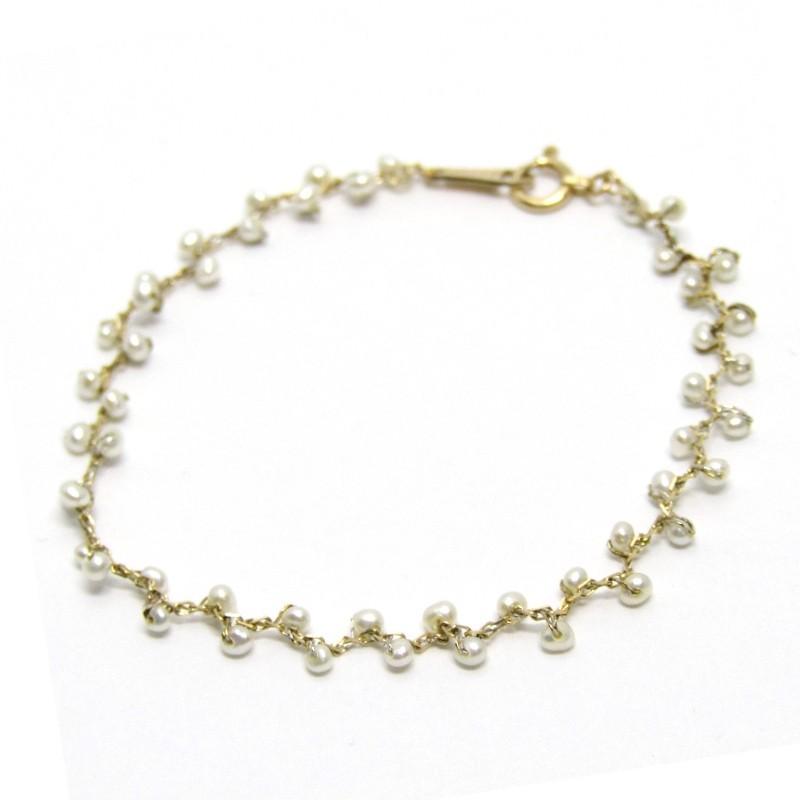 アガット K10 パール スパークルブレスレット