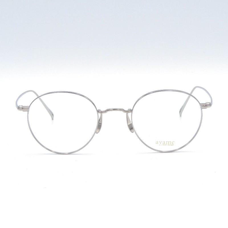 未使用 ayame アヤメ メガネフレーム MANRAY マンレイ ボストン オールチタン 46サイズ silver メガネ 眼鏡 サングラス