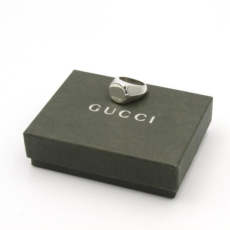 GUCCI 良品 グッチ リング ロゴ 印台 ヘキサゴン SV925 22号 GUCCI 良品 グッチ リング ロゴ 印台 ヘキサゴン SV925 22号
